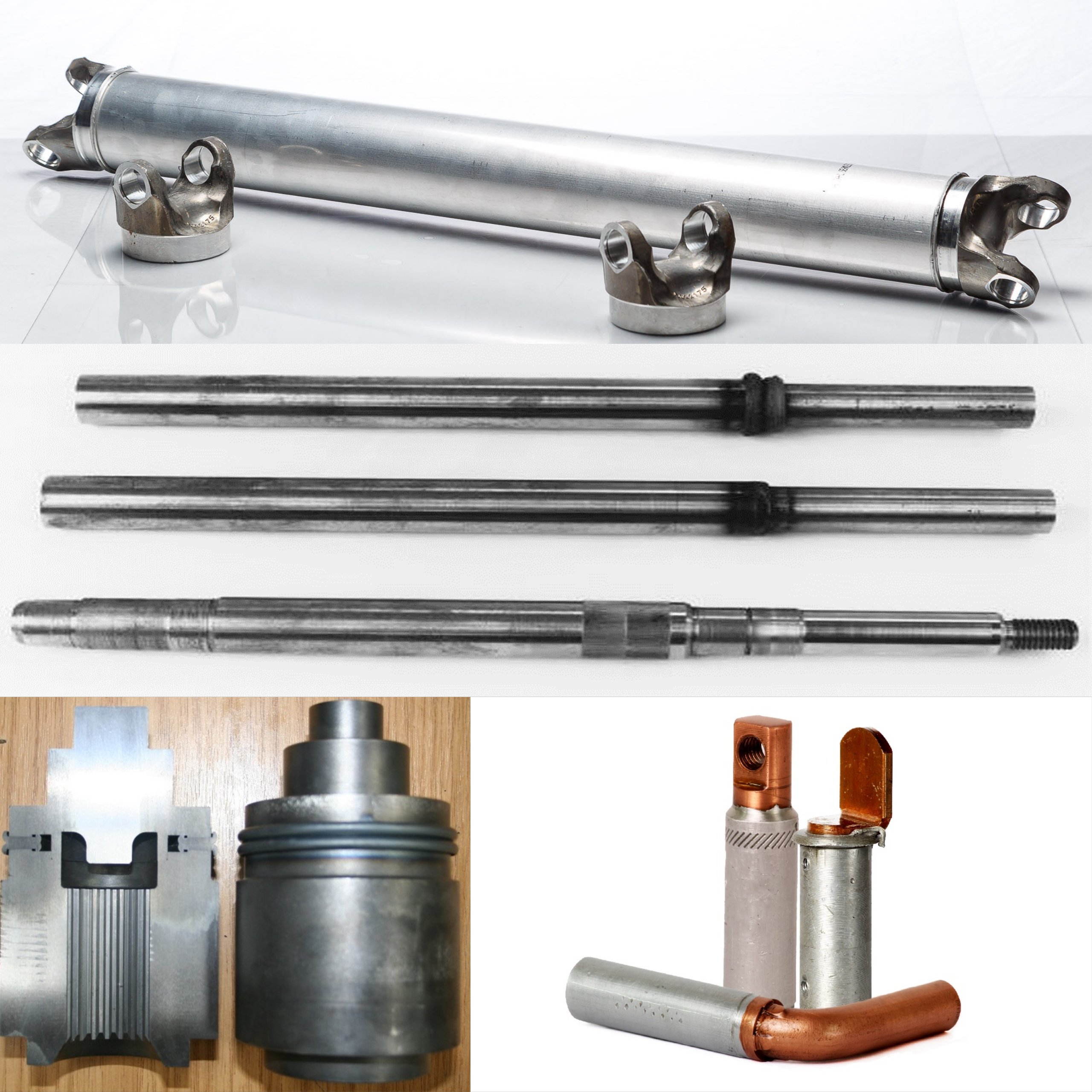 Various friction welded components 